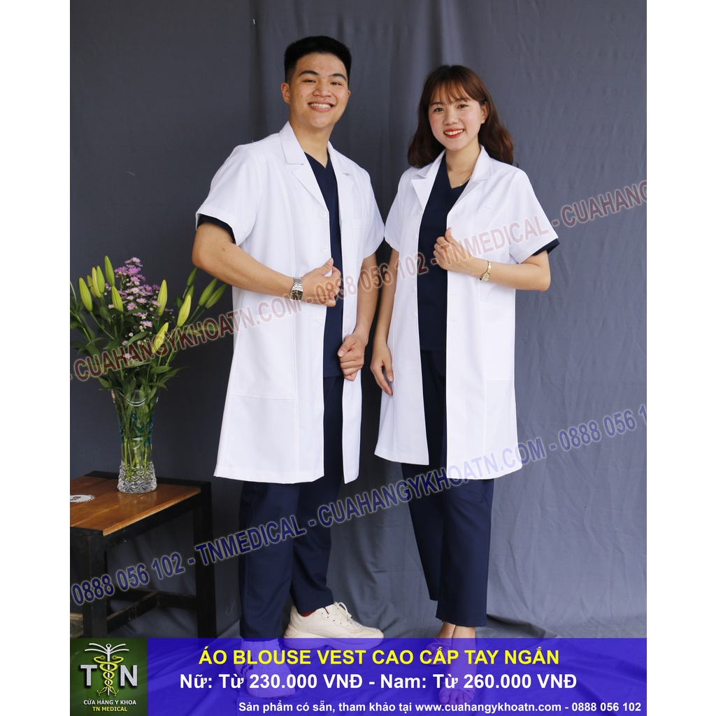 Áo Blouse  Bác Sĩ, Dược Sĩ, Xét Nghiệm - Thương Hiệu TN Medical