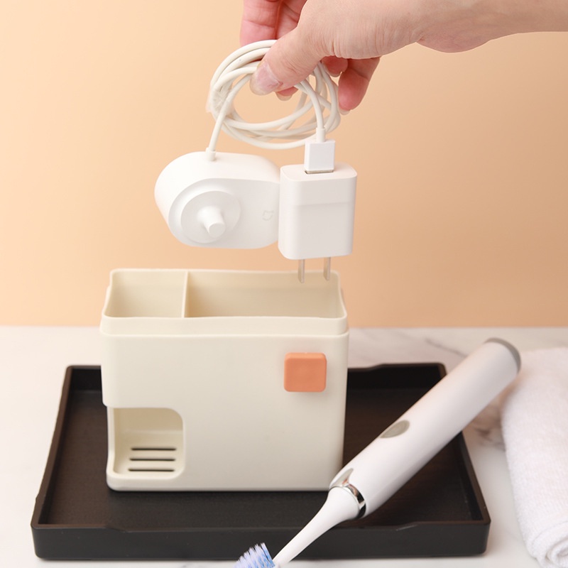 Giá Đựng Bàn Chải Đánh Răng/Cốc Súc Miệng Gắn Tường Nhà Tắm Thiết Kế Sáng Tạo Tiện Dụng