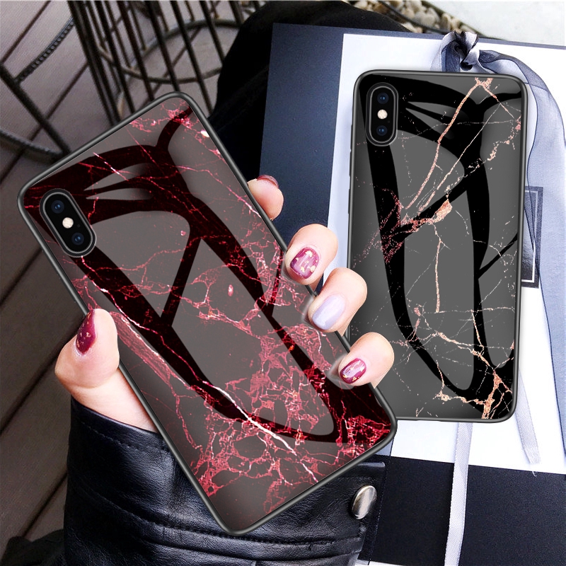 Ốp lưng vân đá cẩm thạch nhiều mẫu sang chảnh cho điện thoại iPhone XS Max XR X