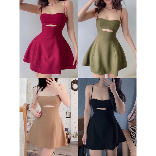 HÌNH THẬT - Sẵn Hỏa Tốc -  Reina Dress - Đầm 2 Dây Cúp Ngực Orange Studios