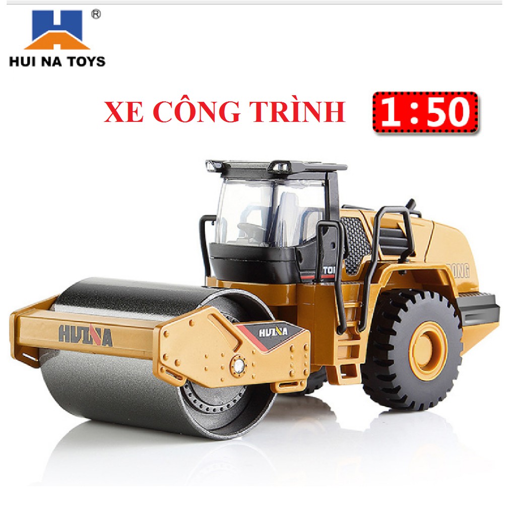 Mô hình Xe lu xe công trình đồ chơi trẻ em tỉ lệ 1:50 xe bằng kim ...