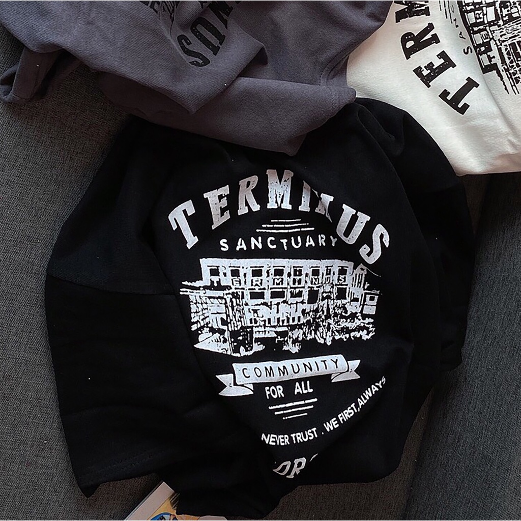 Áo thun tay lỡ form rộng 3158 unisex, áo phông nam nữ cotton oversize Lehatailor - T shirt Terminus