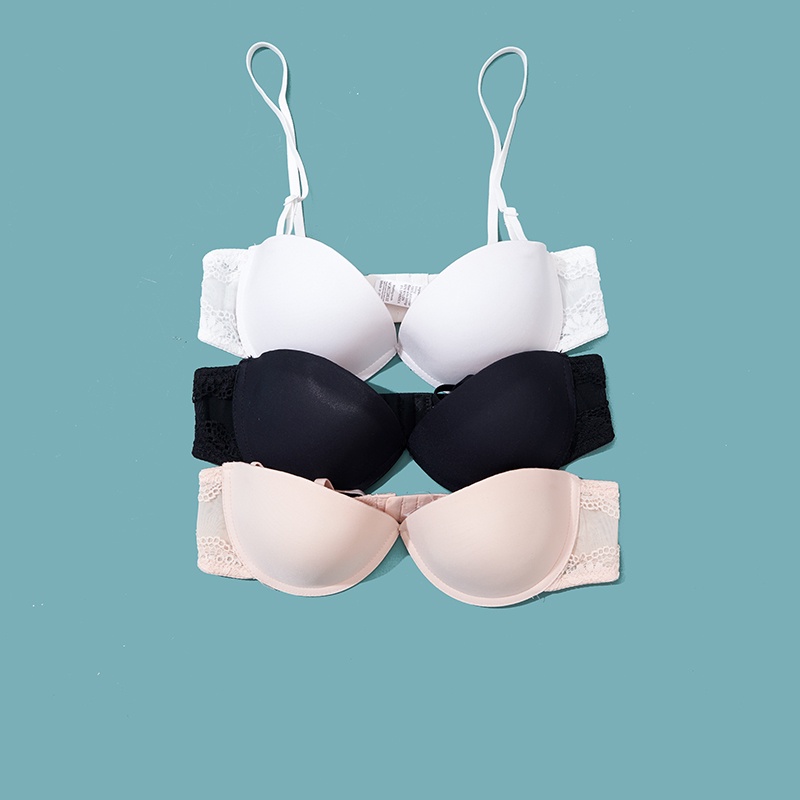 Áo lót cúp ngực đệm hình sao Wexuu Design vải su đúc phối ren có gọng chống tụt nâng ngực - AV53