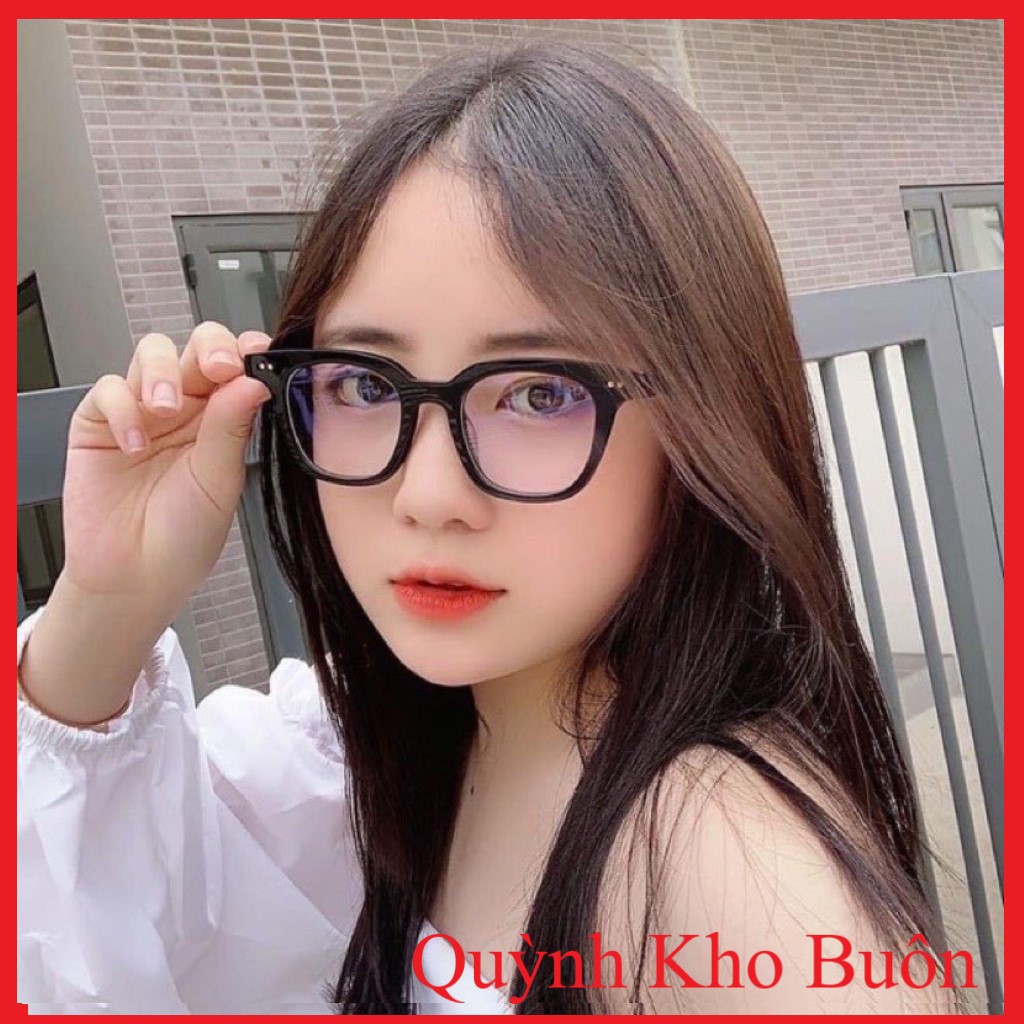 Gọng kính cận nam nữ Cao cấp chống UV400 , vuông chữ V thời trang ( Bản khắc chữ ) 2022 - 3331