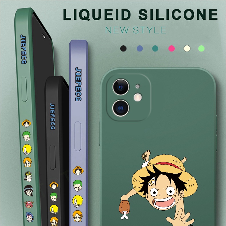 Ốp Điện Thoại Silicon Dẻo Góc Vuông In Hình Anime One Piece Luffy Cho Samsung Galaxy S22 Plus Ultra S21 FE 5G