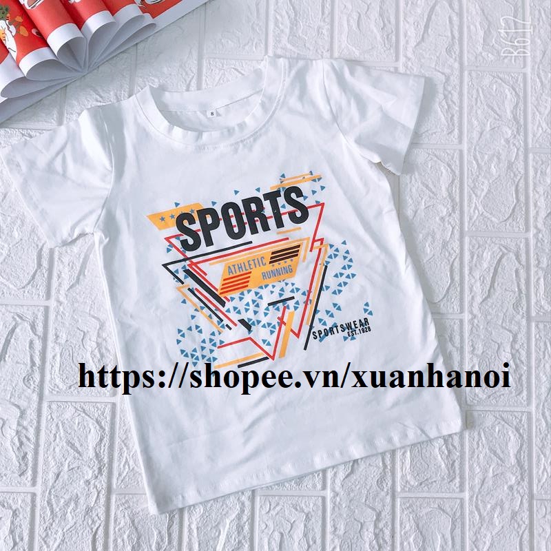 Combo 2 Áo bé trai cộc tay in 3D Sport Cotton 100% size Nhí