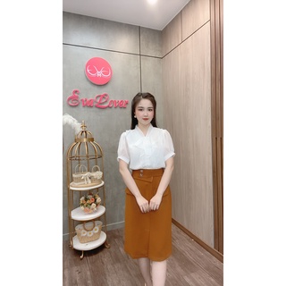 Sơ mi nữ voan tơ cúc ngọc cổ nơ