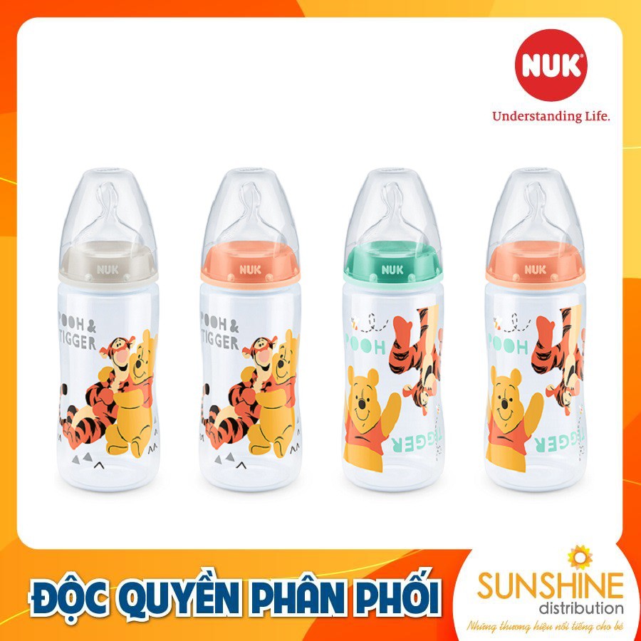 Bình sữa NUK Disney nhựa PP 150ml, 300ml núm ti Silicone S1 - M