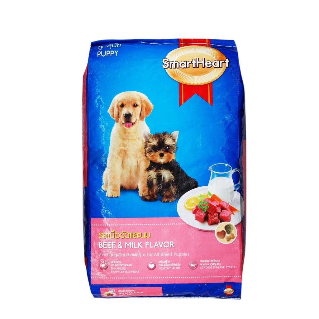 Thức Ăn Cho Chó Con Hạt Khô SmartHeart Vị Thịt Bò &amp; Sữa 400g