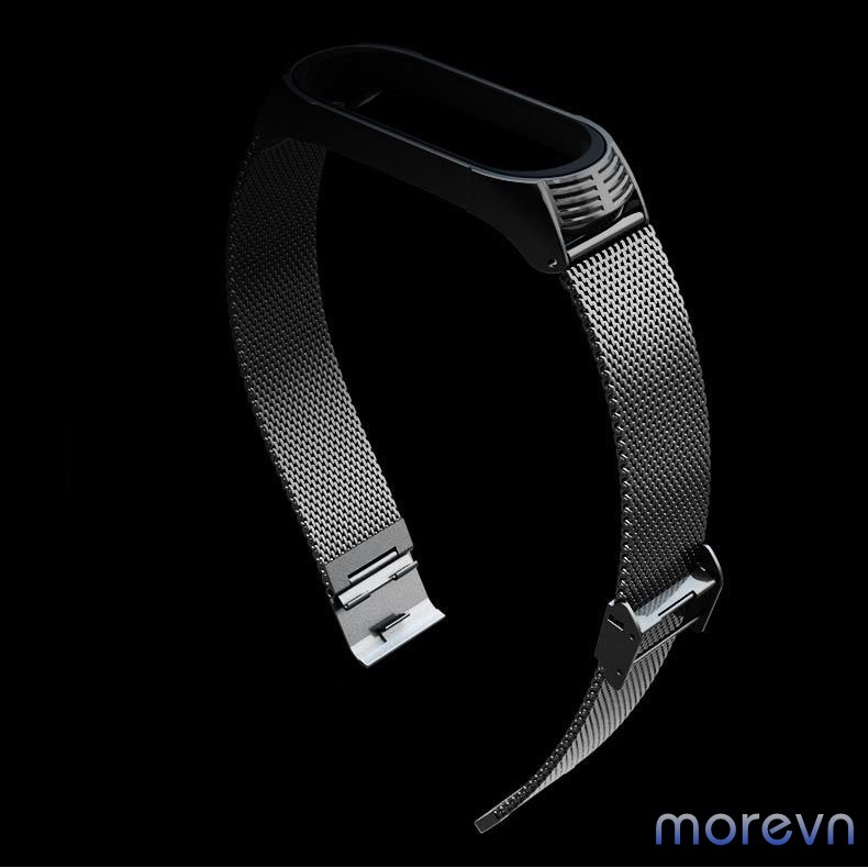 Dây đeo kim loại mắt lưới vân TF Mi band 4, mi band 3 Mijobs - dây đeo thay thế miband 4, miband 3 viền vân TF