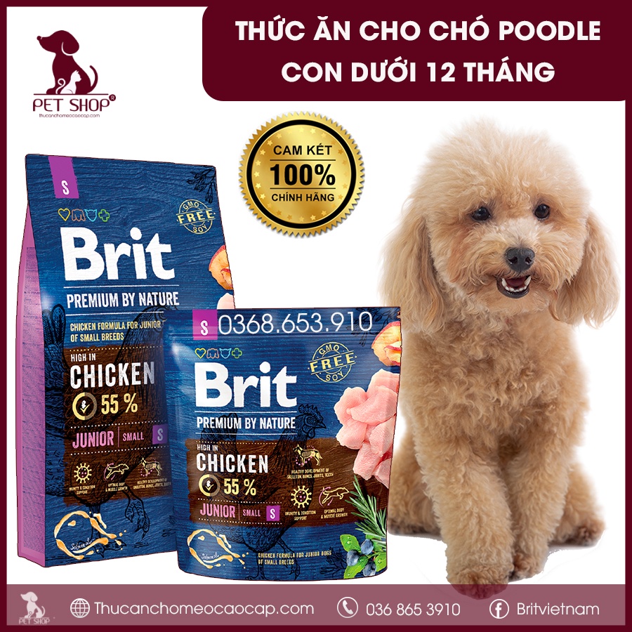 Thức Ăn Cho Chó Poodle Dưới 12 Tháng Tuổi Và Chó Mẹ - Brit Premium by Nature Junior S