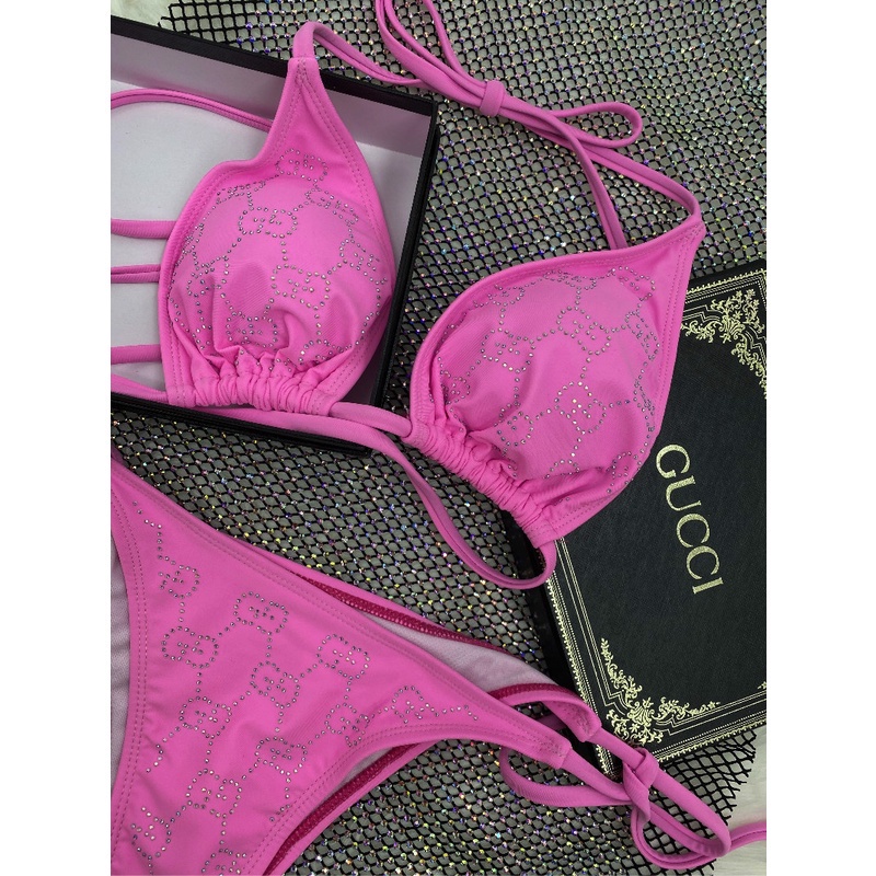 Bộ Bikini Họa Tiết Gu Gg Cổ Điển