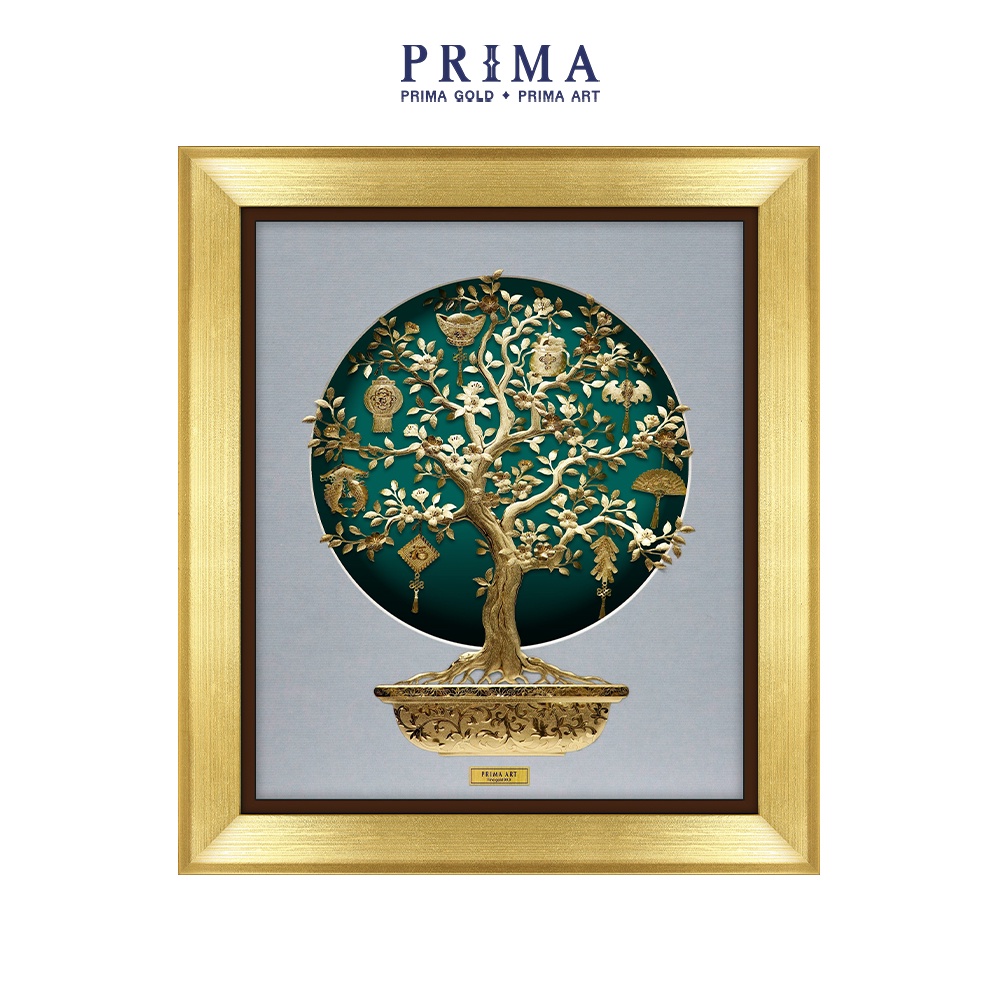 Tranh Vàng 24K PRIMA ART - Bộ sưu tập Noble - Cây Bát Bảo - Kích thước 33 x 38 cm - CGS-0825-01