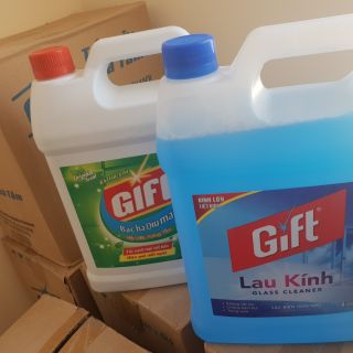Combo 2 can (tẩy toilet bạc hà và lau kính Gift)