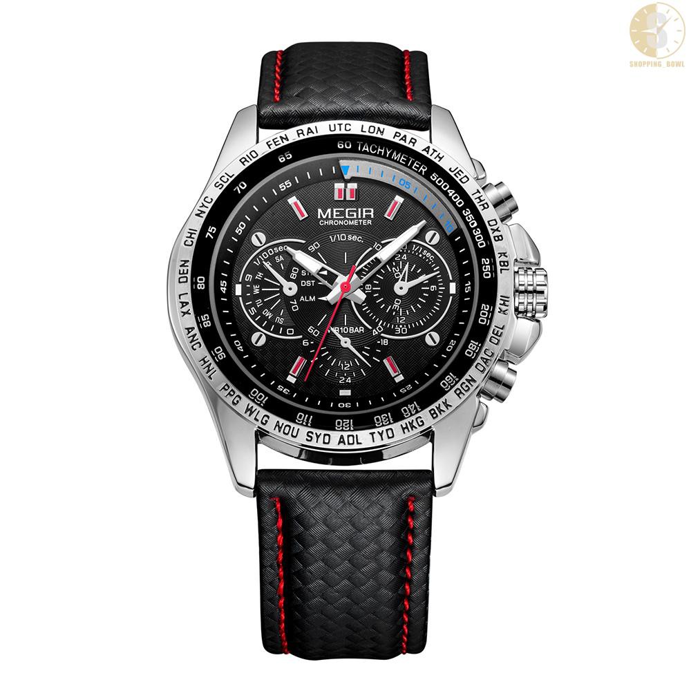 Đồng hồ đeo tay mặt số lớn chống thấm nước 3ATM phong cách thể thao thương hiệu MEGIR 1010G dành cho nam