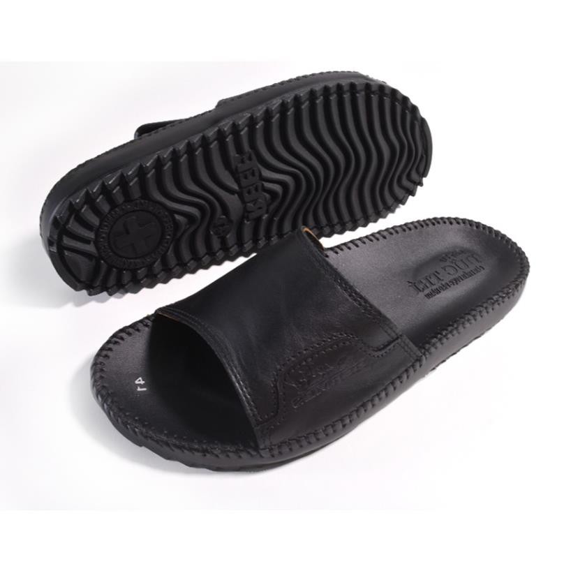 Dép Nam Da Bò Cao Cấp Quai Ngang Trẻ Trung V57