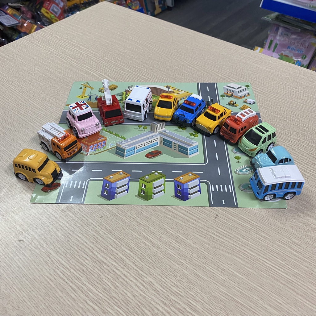 ĐỒ CHƠI TRẺ EM - BỘ 4 8 10 12 XE THÀNH PHỐ CHẠY ĐÀ CAO CẤP CHO BÉ