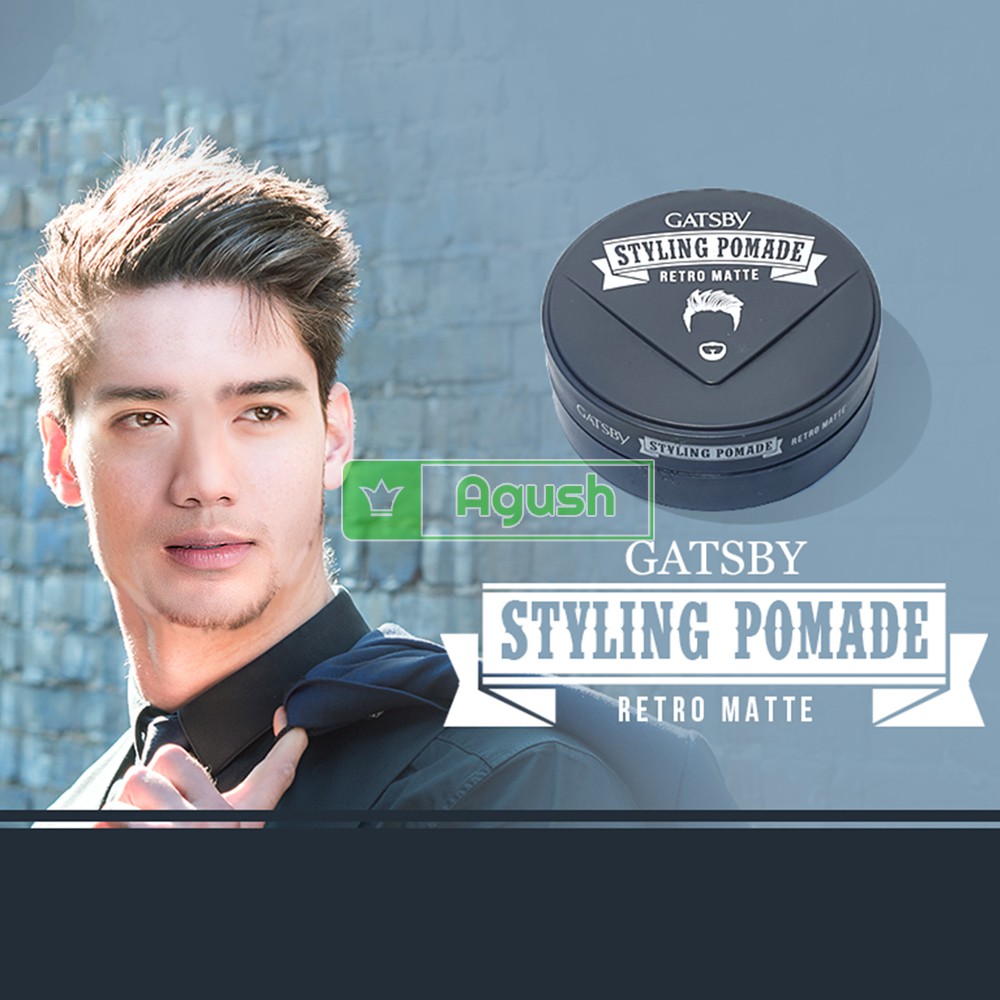 Pomade gốc nước vuốt tóc khô chính hãng Gatsby Styling Pomade Wax Water Based Retro Matte 75g tạo kiểu không bóng giá rẻ