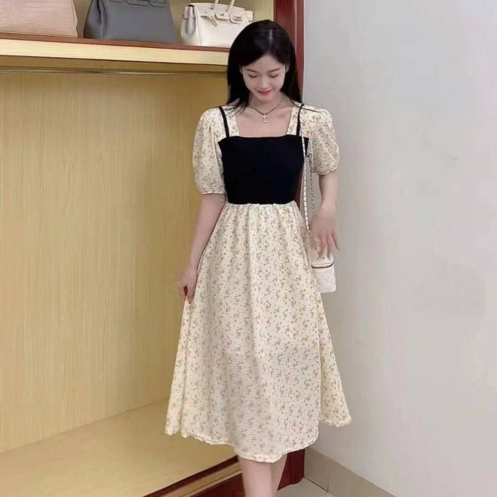 Đầm Hoa Dài Qua Đầu Gối Thời Trang Mùa Hè Hàng Mới 2022 Chất Lượng Cao