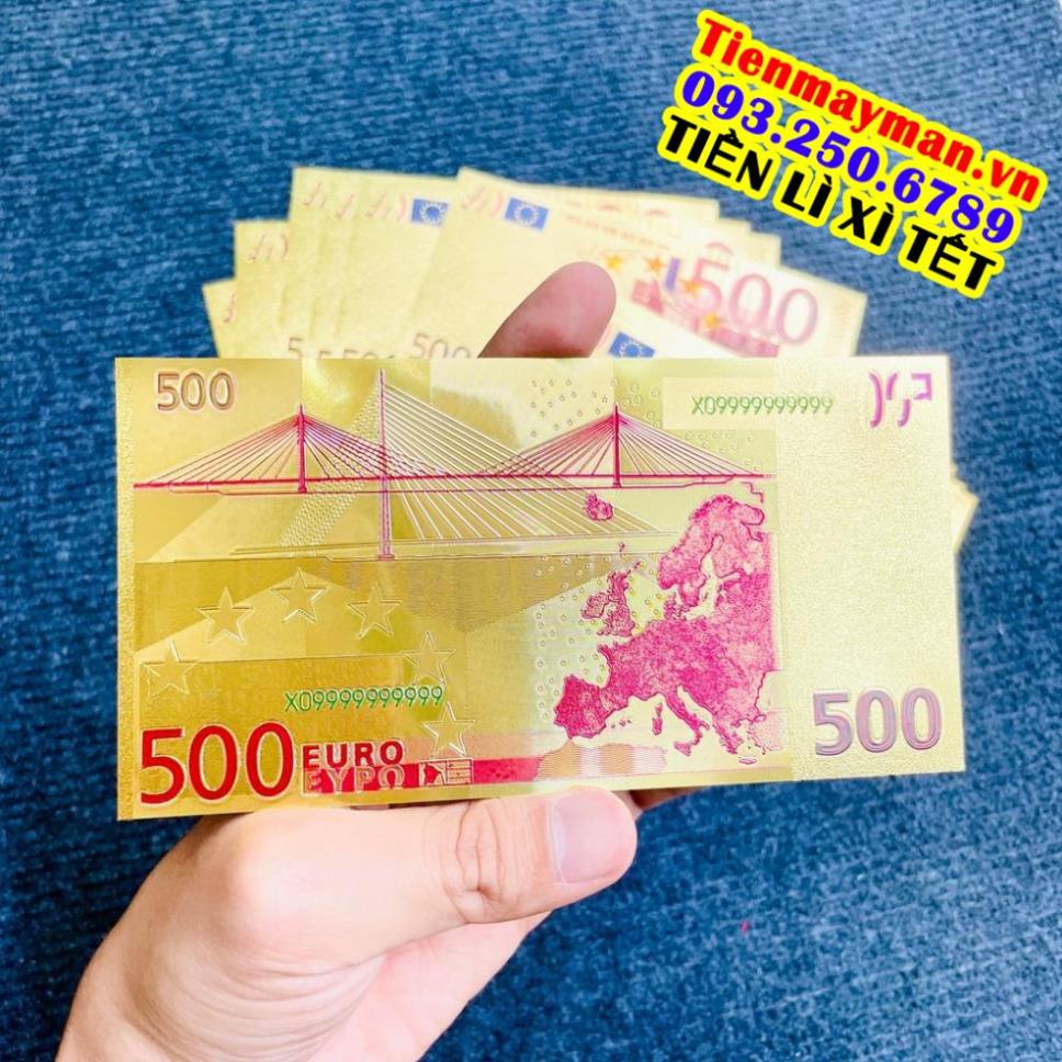 Tờ Tiền Kỉ Niệm 500 EURO Plastic Mạ Vàng Lì Xì Tết May Mắn