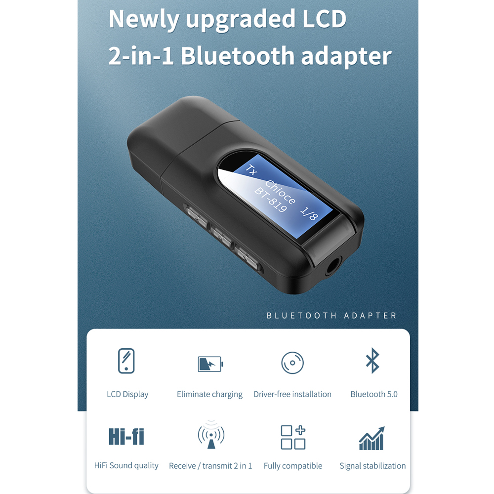 Máy Phát Bluetooth 5.0 Tích Hợp Màn Hình Lcd 2 Trong 1 | BigBuy360 - bigbuy360.vn