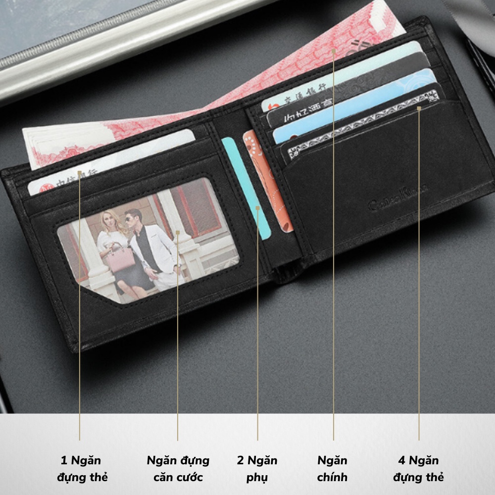 Ví Ngắn Nam Cao Cấp CoilenKlaon,Chất liệu da bò nhập khẩu,Ví da nam dáng đứng đựng tiền và thẻ mini nhỏ gọn- 𝑰𝑩𝑨𝑮