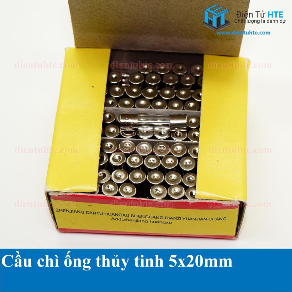 Cầu chì ống thủy tinh 5x20mm nhiều loại (gói 20 cái)