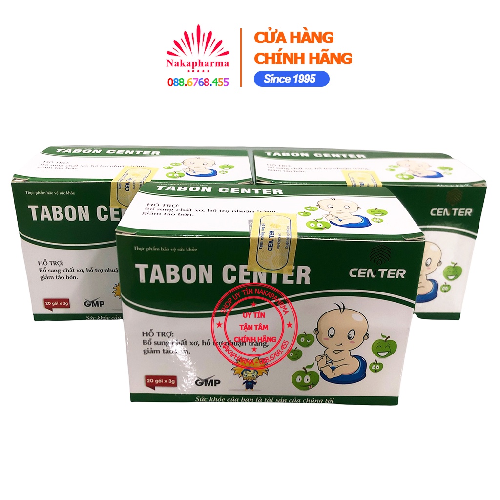 Center Táo Bón Tabon - Hỗ trợ bổ sung tinh chất rau xanh, chất xơ tự nhiên, giúp nhuận tràng, ngừa táo bón