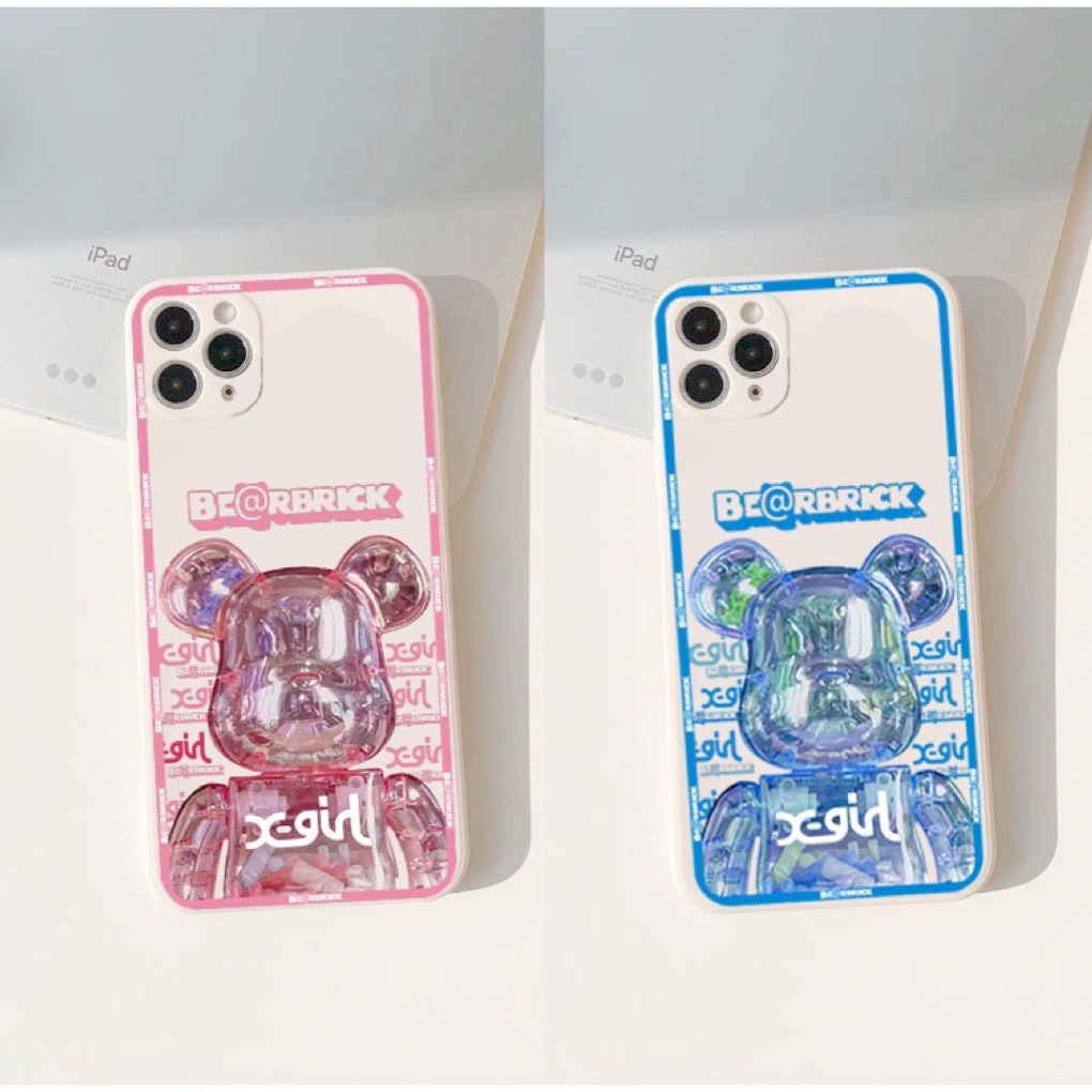 Ốp lưng iphone vuông cạnh ốp iphone hình gấu be@rbrick đủ mã 6/6plus/7plus/8/8plus/x/xr/xs/11/12/pro/max/plus/promax E73