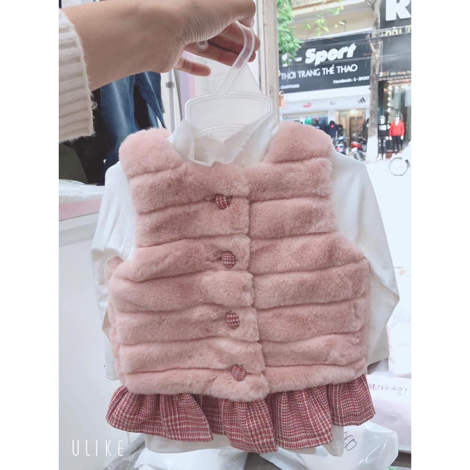 Gile váy lông mềm mịn cho bé gái