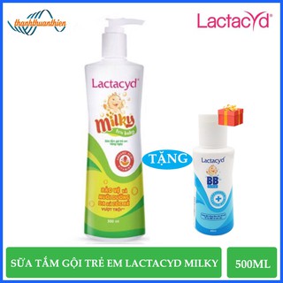 Sữa Tắm Gội Trẻ Em Lactacyd Milky (500ml) - Tặng Kèm 1 Chai BB 60ml