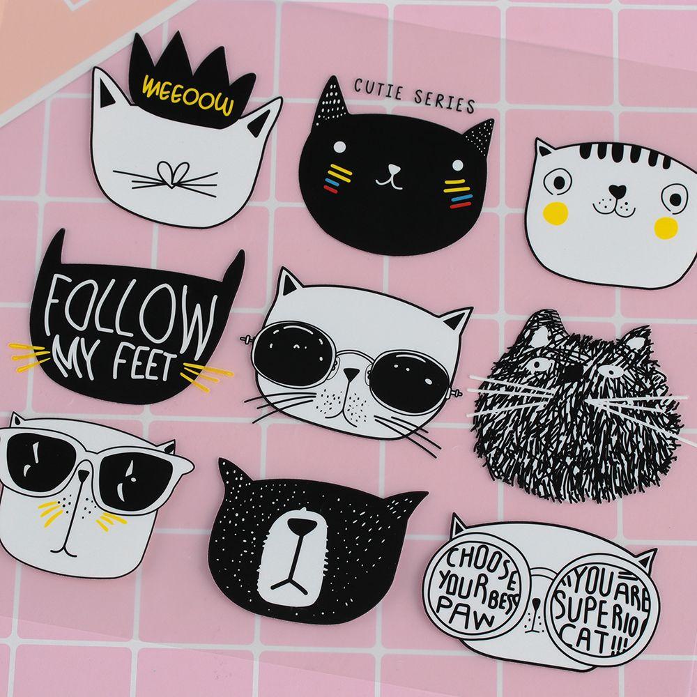 Set 9 Miếng Dán Ủi Quần Áo Hình Mèo Hoạt Hình Dễ Thương