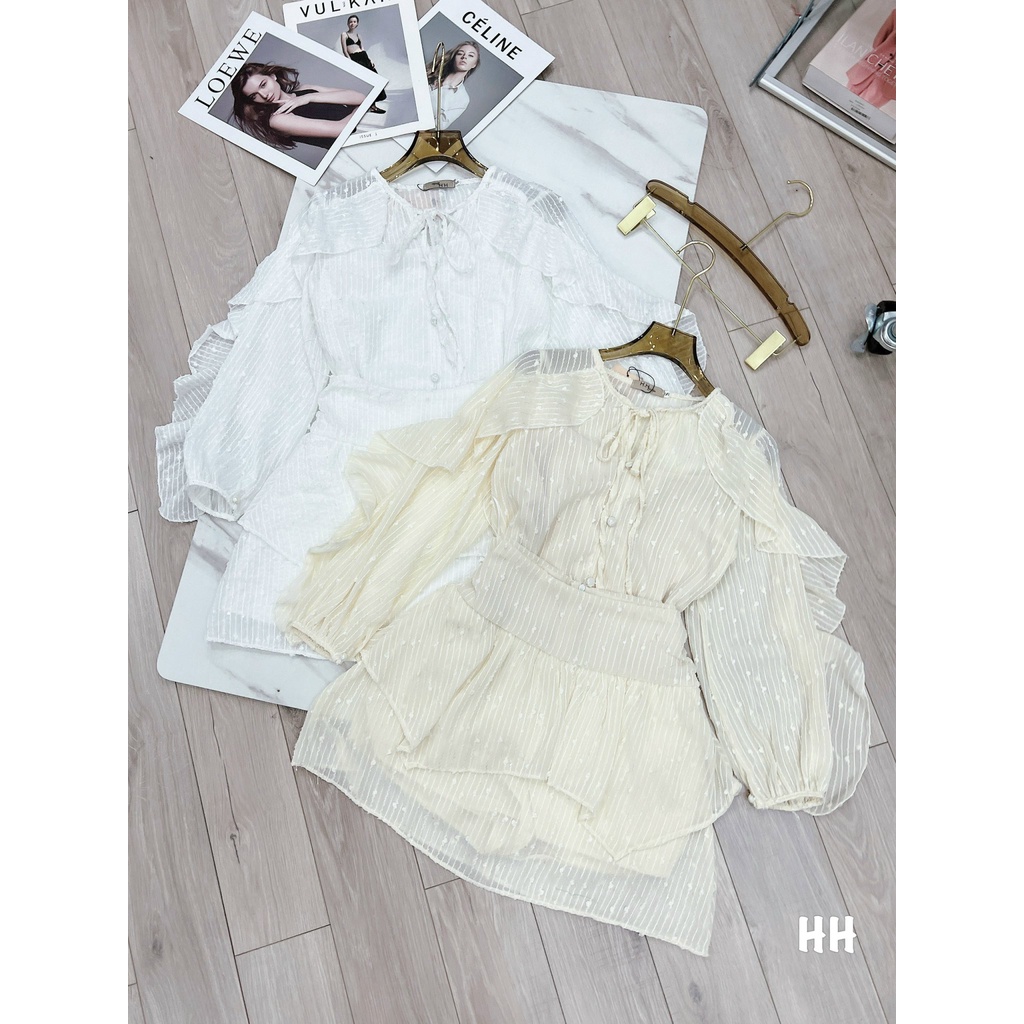 Set áo sơ mi bánh bèo