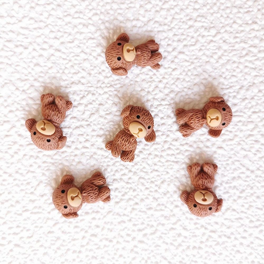 Bộ 10 Phụ Kiện Trang Trí Móng Tay Hình Gấu Teddy 3D Dễ Thương Diy