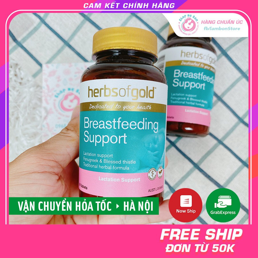 [CHUẨN AIR] Viên lợi sữa Breastfeeding Support Herbs of Gold - Úc