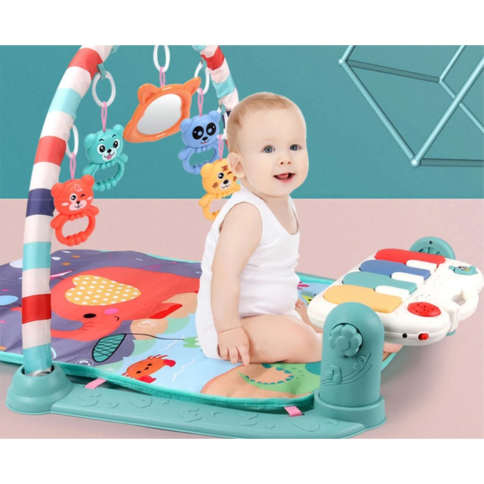 [Haobaby Shop] Thảm nằm chơi cho bé có nhạc - thảm đàn cho trẻ sơ sinh vận động Baby Gym Mat, Chính Hãng Umoo