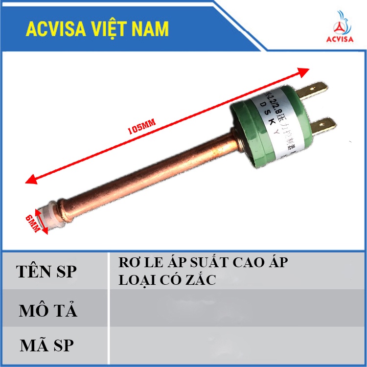 Rơ Le Áp Suất Loại Cao Áp Có Rắc