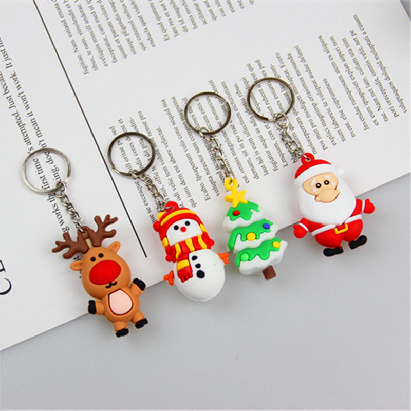 Móc khóa Silicon Pvc hình cây thông giáng sinh sáng tạo cho PS1003