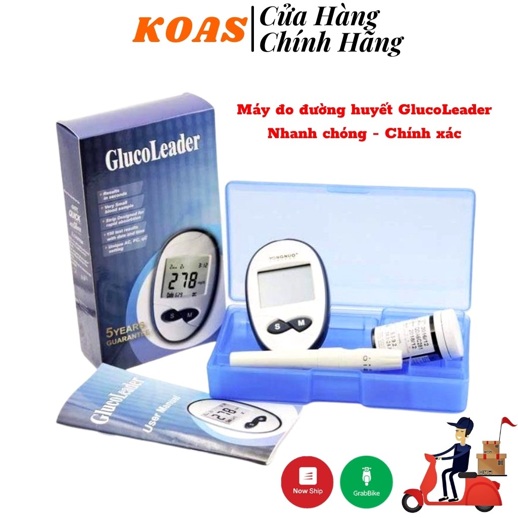 Máy Đo Đường Huyết Gluco Leader Tặng Kèm Hộp Kim Chích Và Que Thử