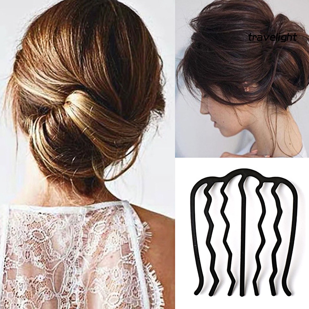 Lược Cài Tóc Hình Lượn Sóng Bằng Kim Loại Tiện Dụng