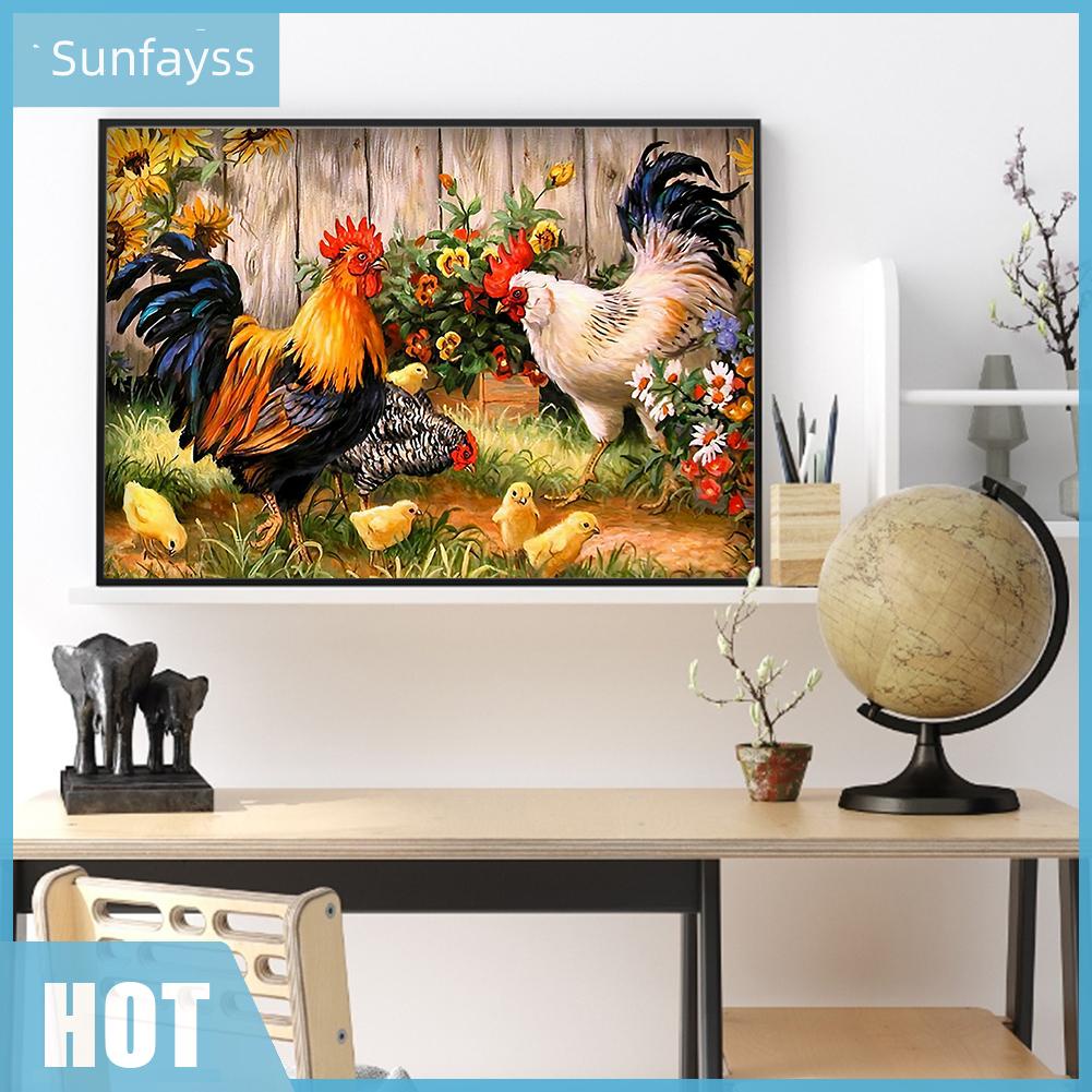 Bộ tranh thêu chữ thập tự làm hình gà con 11ct để trang trí làm quà tặng