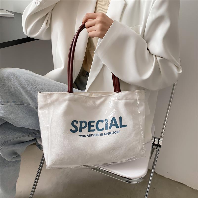 Túi xách đeo vai trong suốt sức chứa lớn phong cách Hàn Quốc thời trang cho nữ