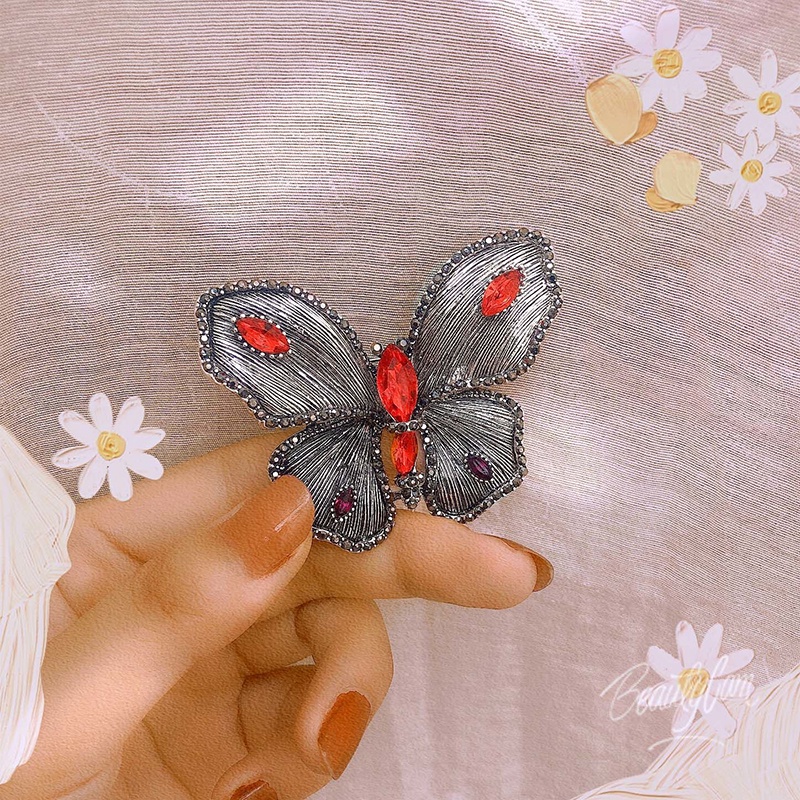 Ghim Cài Áo Hình Bướm Đính Đá Phong Cách Retro Thời Trang Cho Nữ