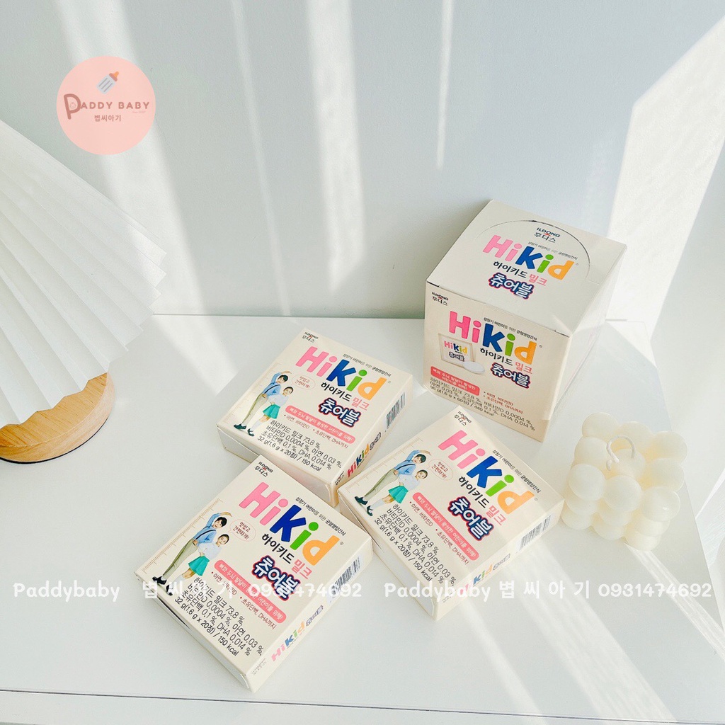 Sữa Tươi Hikid Dạng Kẹo Hàn Quốc - Hộp 60 viên cho bé từ 3-12y