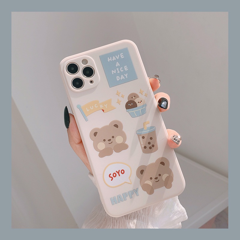 Ốp lưng iphone Ốp lưng in hình gấu cho iPhone 12mini/12pro max/12pro/12/7/7plus/8/8plus/x/xs/xs max/11/11 pro/11 promax