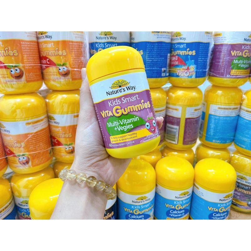 Kẹo Dẽo Gummies Nature’s Way Úc Các Loại 60v cho bé từ 2 tuổi