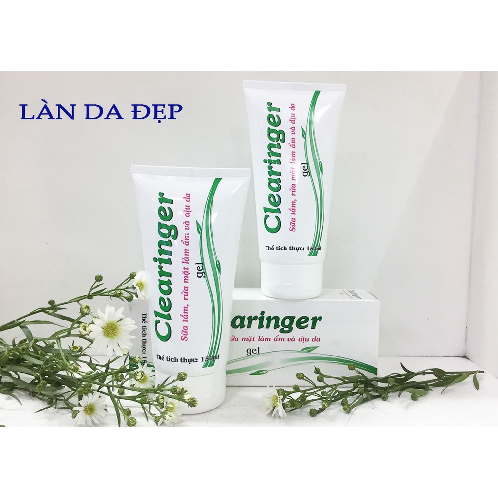 Sữa tắm toàn thân và chăm sóc da mặt Clearinger dạng gel an toàn hỗ trợ dưỡng ẩm da 150ml