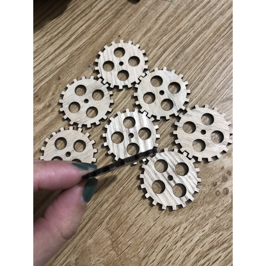 Bánh Răng Cưa Gỗ Thuần Mộc Dùng Làm Phụ Kiện Đồ Chơi Gỗ Cho Bé, Trang Trí Sản Phẩm Mẫu 1