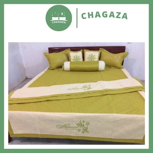 Trọn Bộ Chăn Ga Gối Satin 7 Món Cao Cấp Dành Cho Mùa Cưới