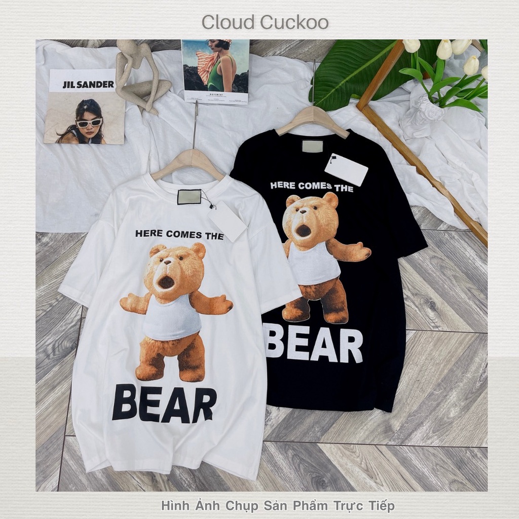 Áo Thun Gấu Bear Nâu Lớn Chất Thun Mềm Mát Mịn Mặc Siêu Thích - Mã Số: P2208